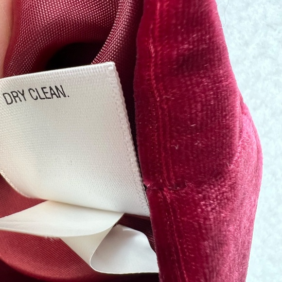 Burgundy Velour Blazer Top Women Holiday Christmas Velvet Y2K Romantic Academia - Picture 8 of 12